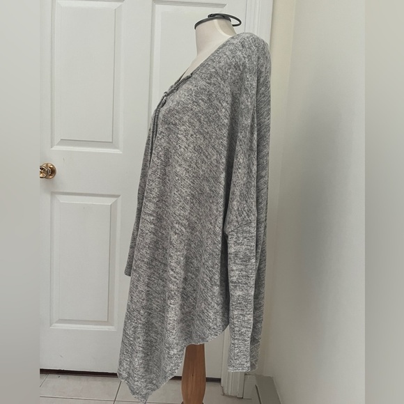 Lightweight sweater  by George, uneven hem tie closure at neck women’s XXL - Picture 2 of 6